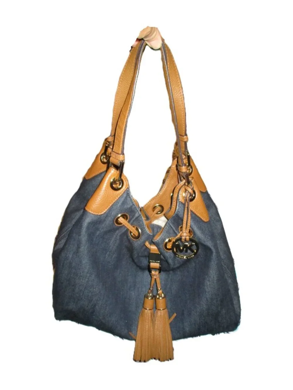 Beautiful Michael Kors Denim Tassel Marina Tote Bag